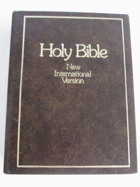 Bible NIV 1970s Version w Footnotes Brown HC Center Column Zondervan